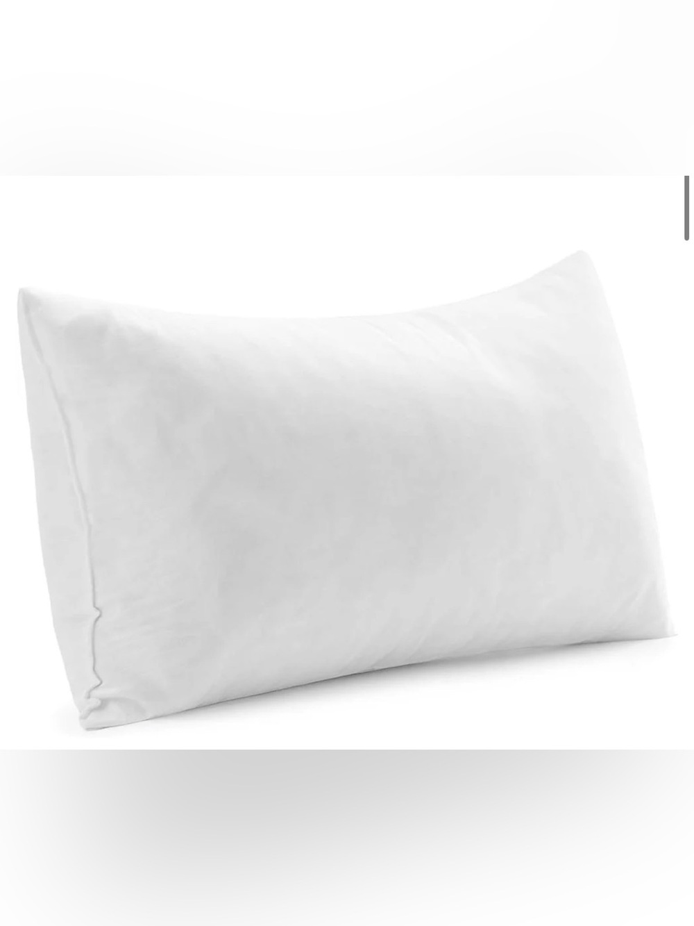 White Pillow Insert by Miulee- Premium Soft Support Pillow 12”x20”. New.